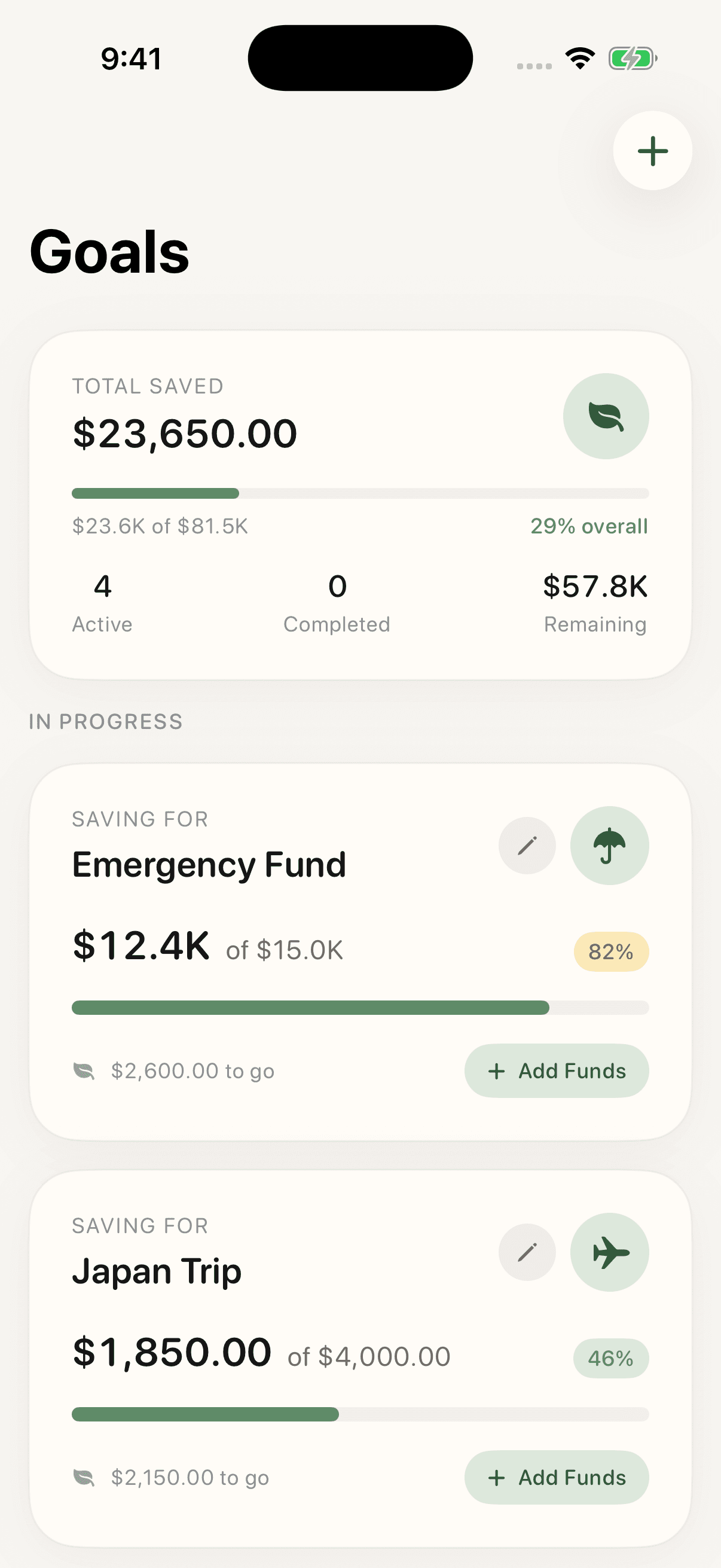 Savings Goals